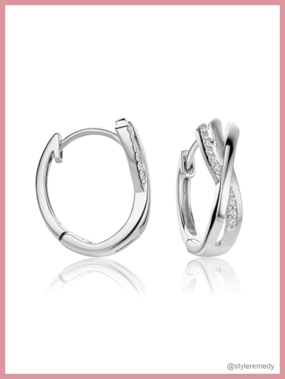 18k Gold Plated 925 Sterling Silver Crossover Hoop Earrings